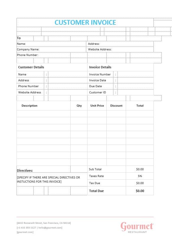 Customer Invoice. PSD template